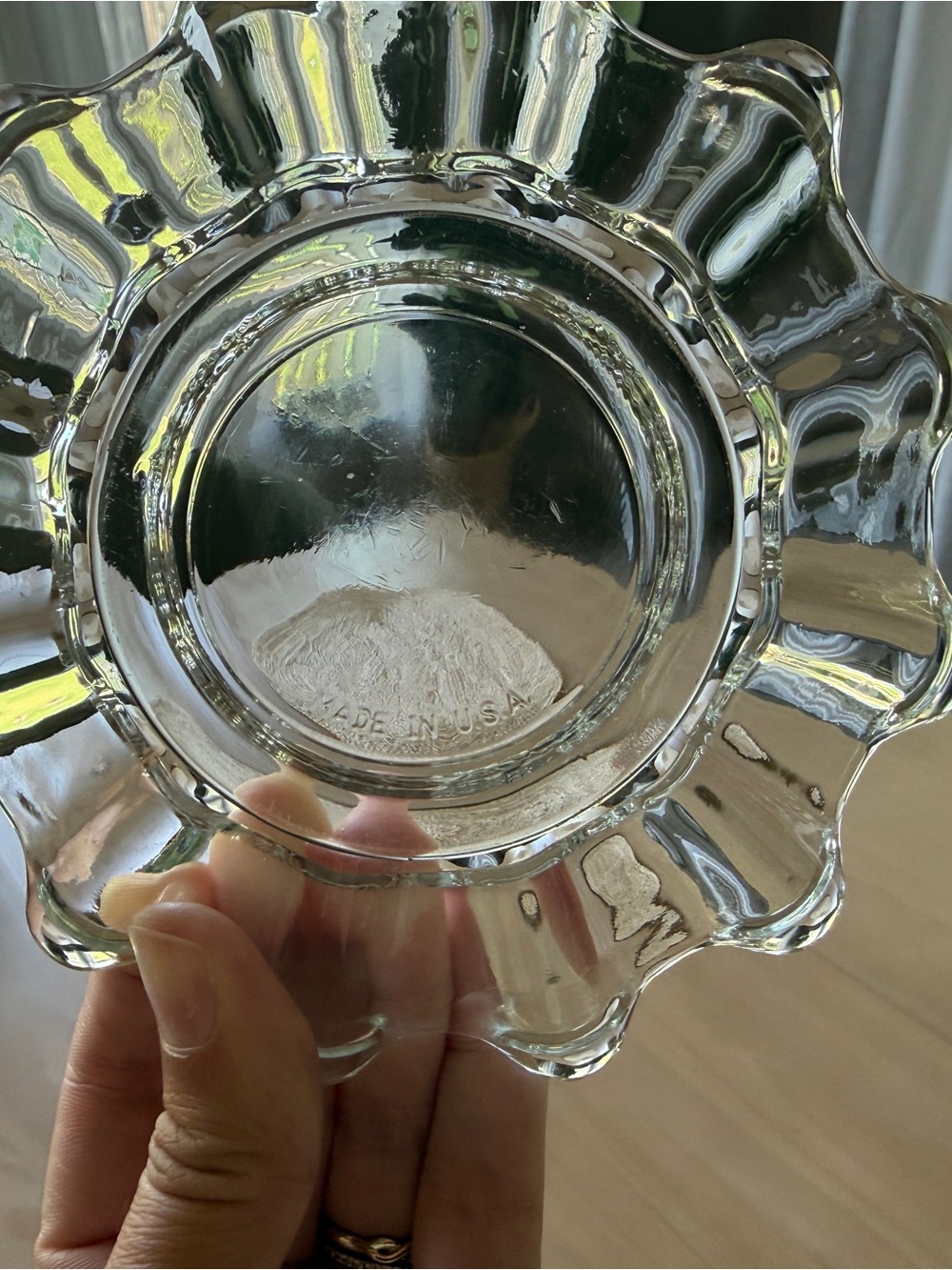 Clear Ruffled Small Glass Bowl - Picture 2 of 2